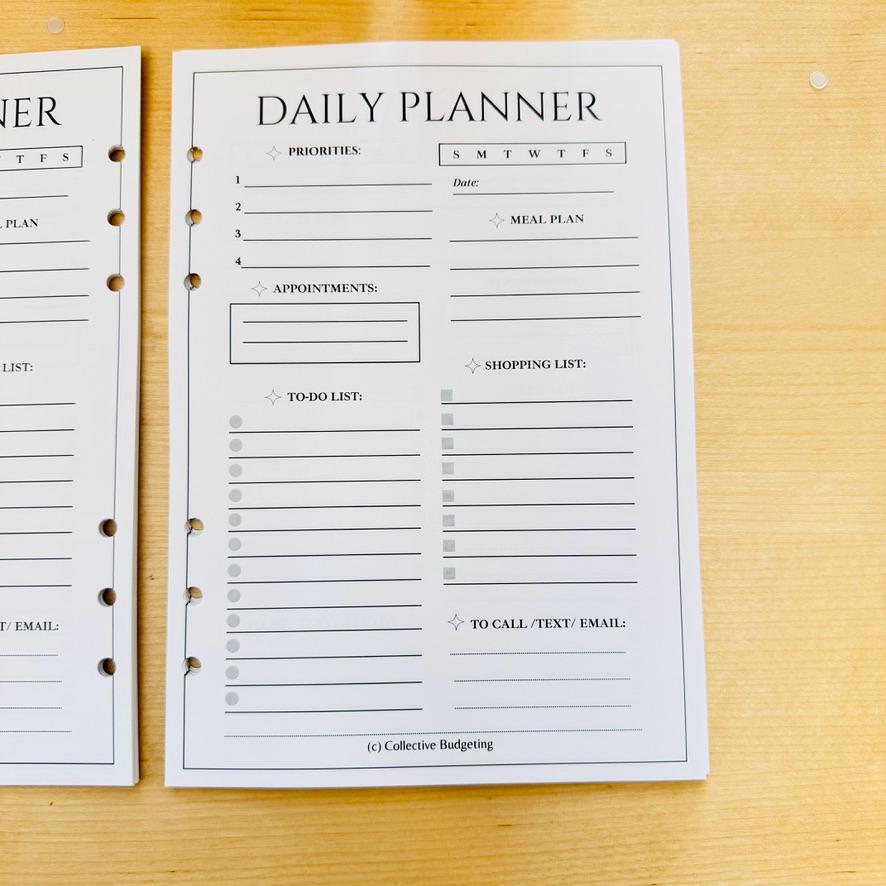 A5 Budget Binder Daily Planner Insert: Cash Stuffing, Money Management