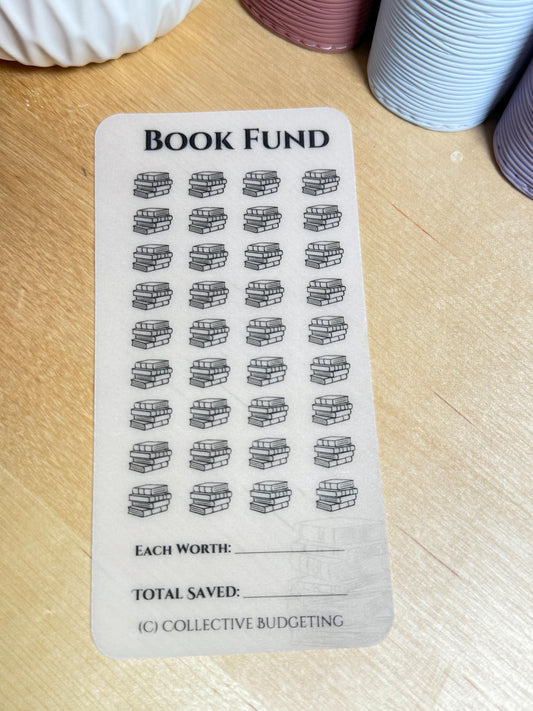 Book Fund Savings Challenge: Laminated Vellum Cash Tracker for A6 Binders