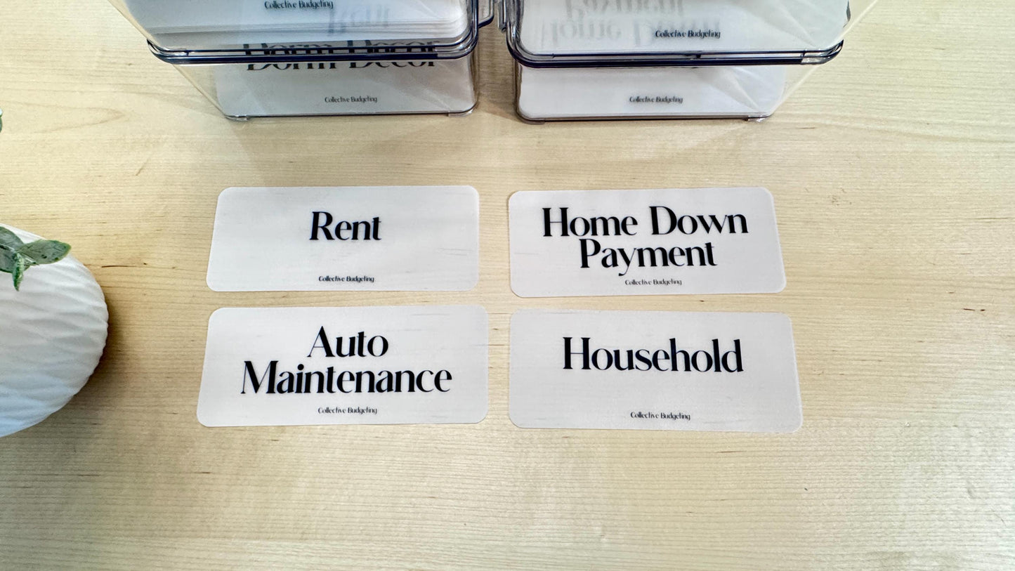 Cash Envelope Placeholders: Laminated Vellum Budgeting Inserts for Dave Ramsey System