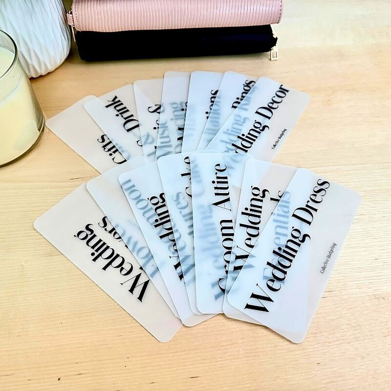 Wedding Budget Envelopes: Cash Stuffing, Laminated Vellum Dave Ramsey Method