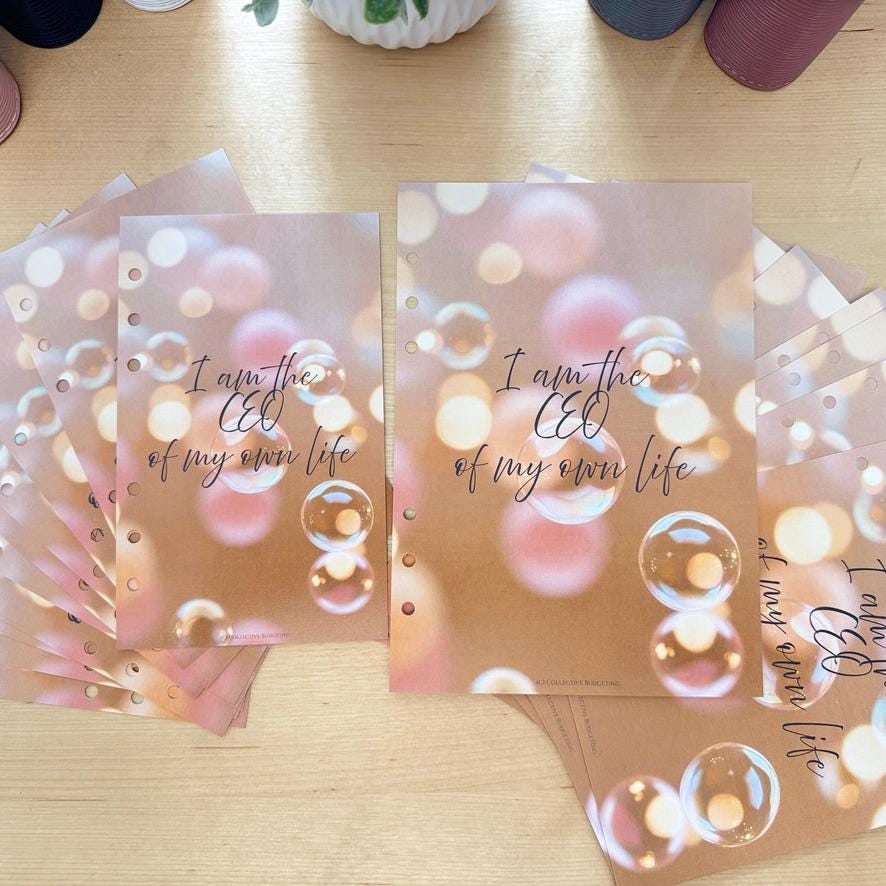 CEO of My Life Budget Binder Dashboard: A5 A6 Cash Stuffing Insert