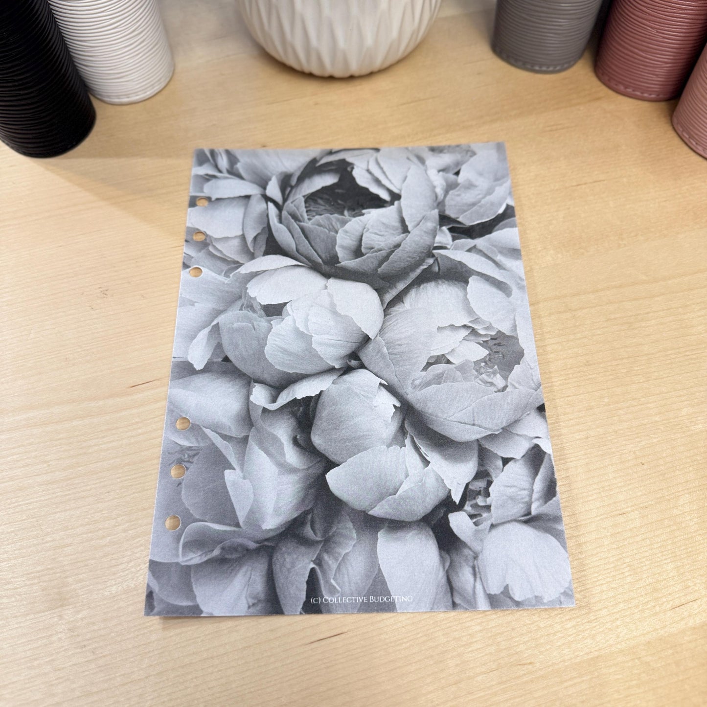 Peonies Floral Budget Binder Dashboard: Decorative Cover & Divider Insert | A5 A6