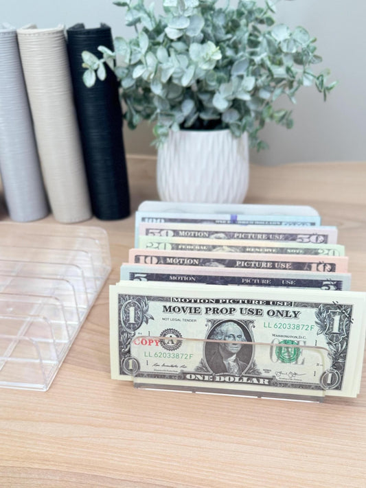 Acrylic Cash Envelope Organizer Tray: Budgeting System, Desktop Storage