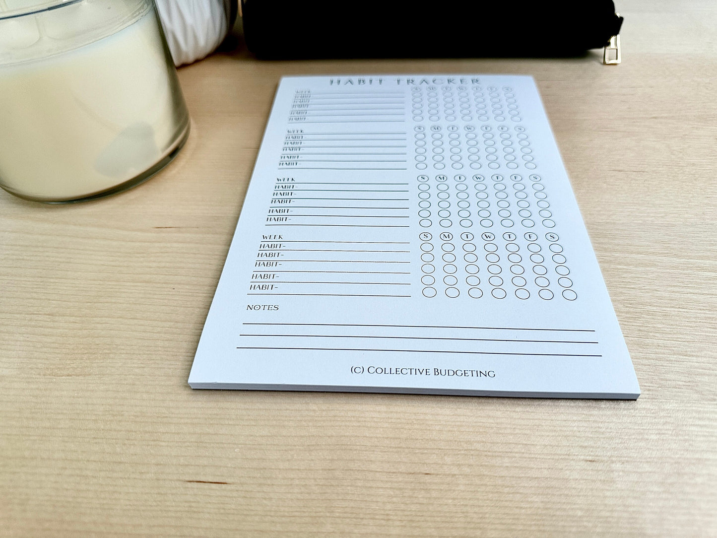 Daily Habit Tracker Notepad: Budgeting & Cash Management (8.25" x 6")