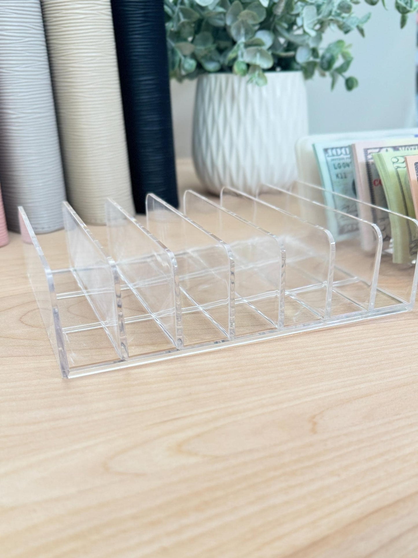 Acrylic Cash Envelope Organizer Tray: Budgeting System, Desktop Storage