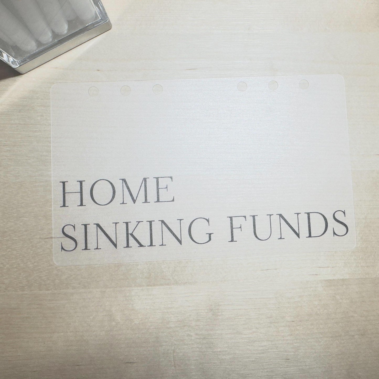 A6 Budget Binder Dashboards Dividers: Laminated Vellum Minimalist Sinking Funds Dashboards