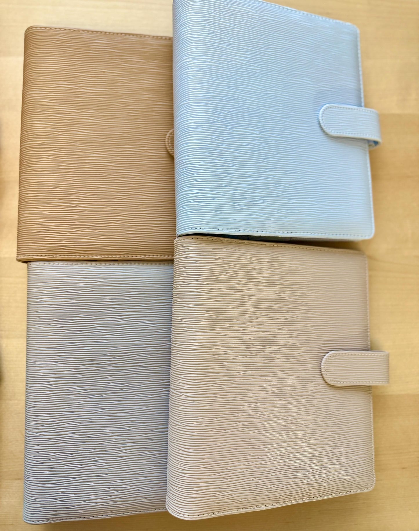 Saffiano A5 Budget Binder: Gold Rings, Cash Envelope Wallet