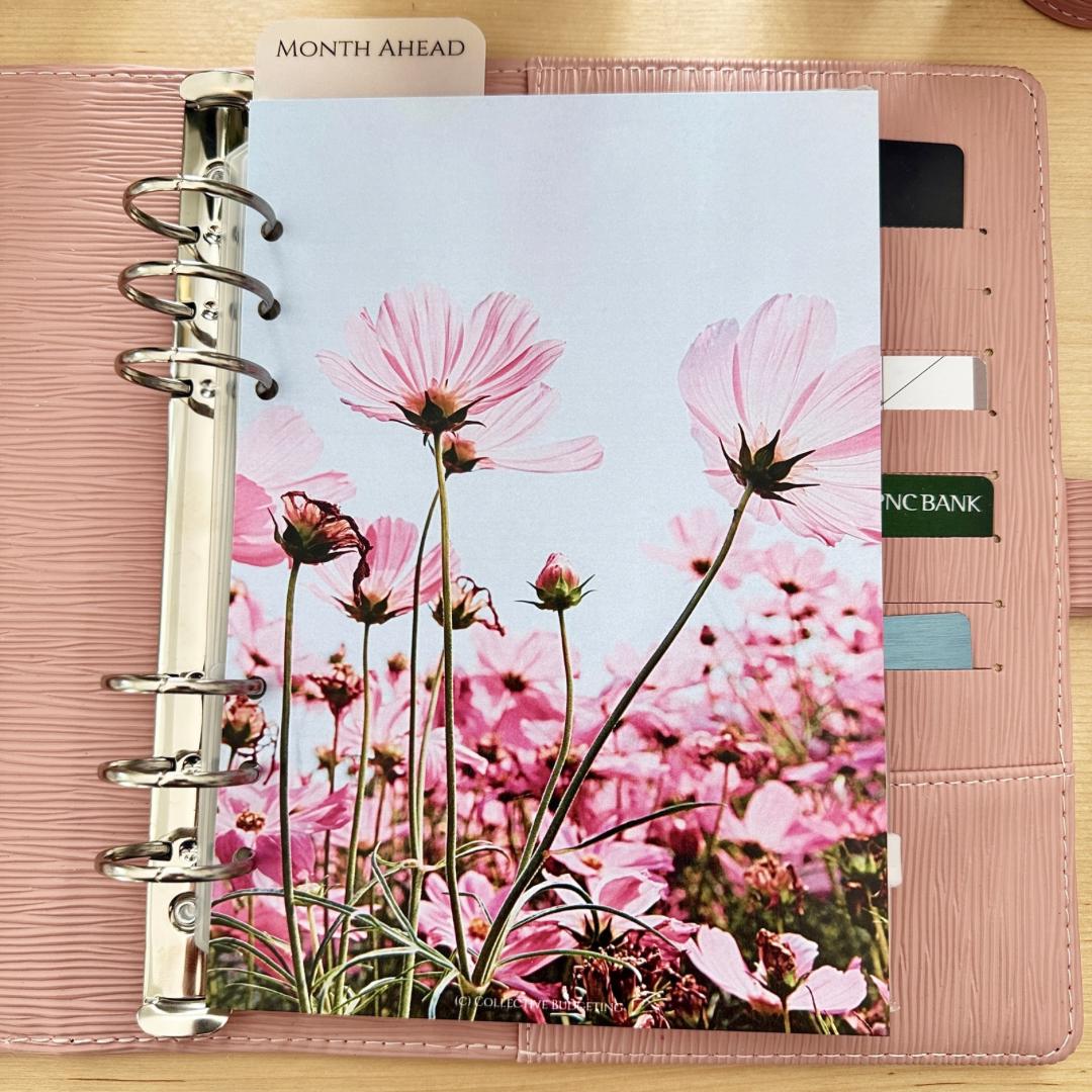 Pink Daisies Budget Binder Dashboard: A5 A6 Cash Stuffing Insert
