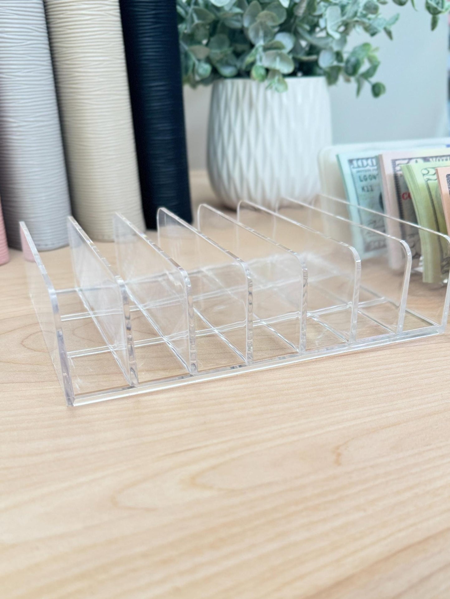 Acrylic Cash Envelope Organizer Tray: Budgeting System, Desktop Storage