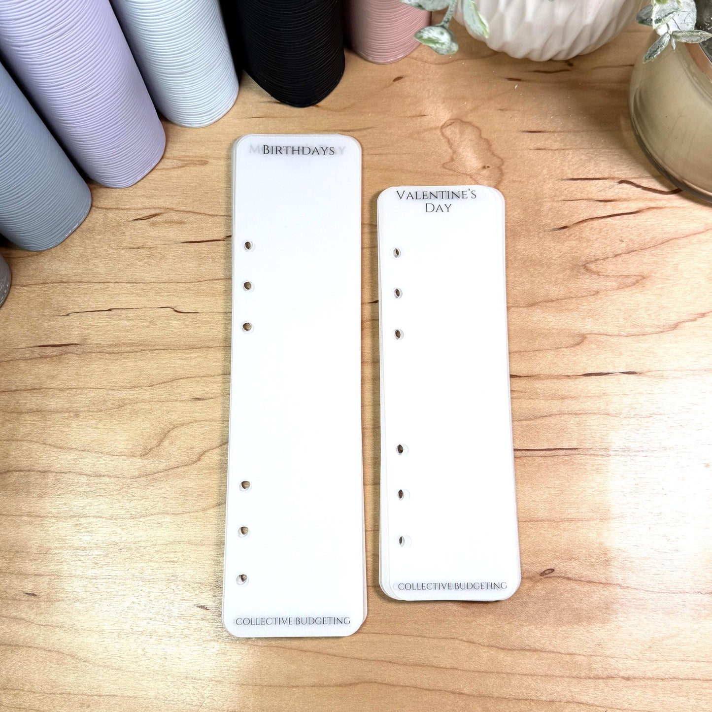 A5 A6 Budget Binder Dividers – Matte Vellum Holiday & Birthday Cash Stuffing Bookmark Tabs