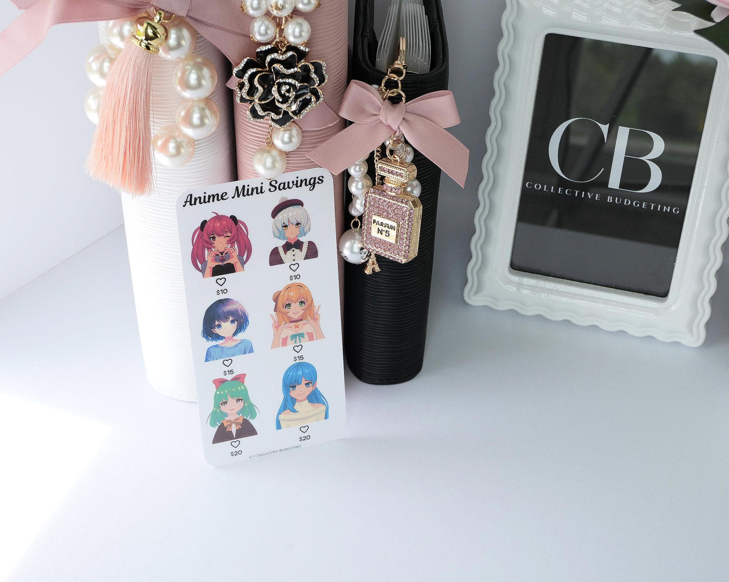 Anime Mini Savings Challenge Card | Laminated Cash Envelope Tracker
