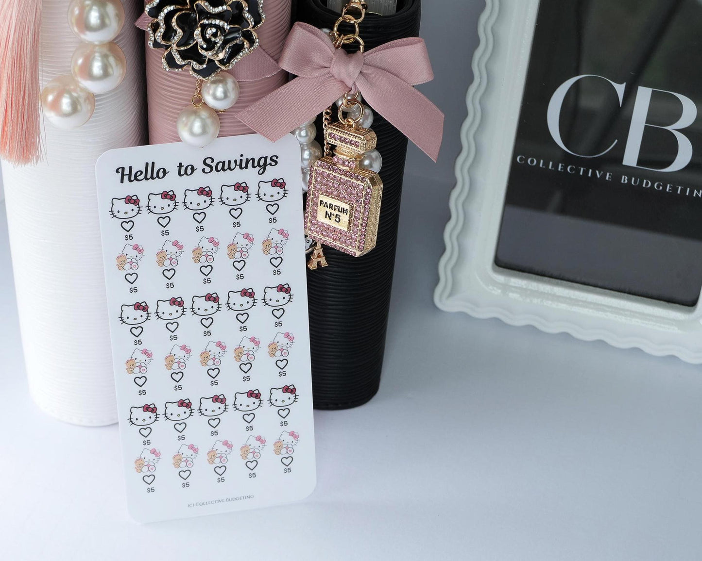 Hello to Savings Challenge Card | Laminated Cash Envelope Tracker