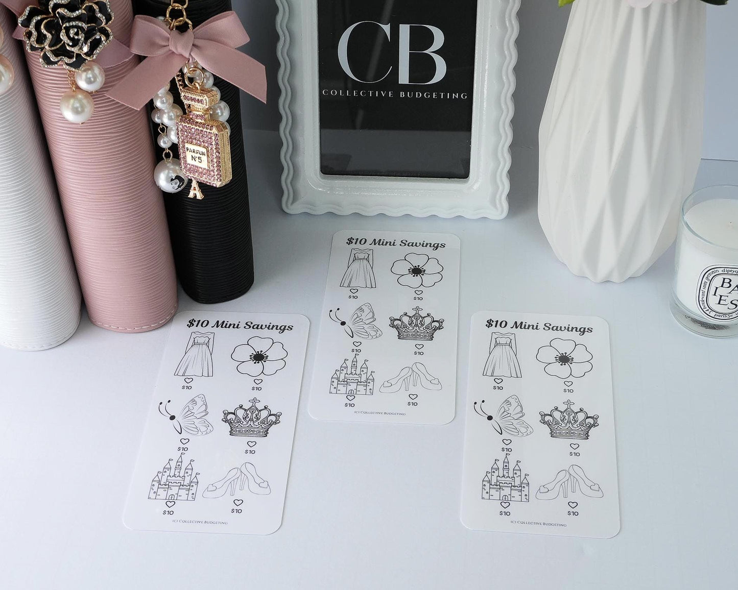 Everything Girlie Mini Savings Challenge Set or Individual | Laminated Budget Tracker Bundle