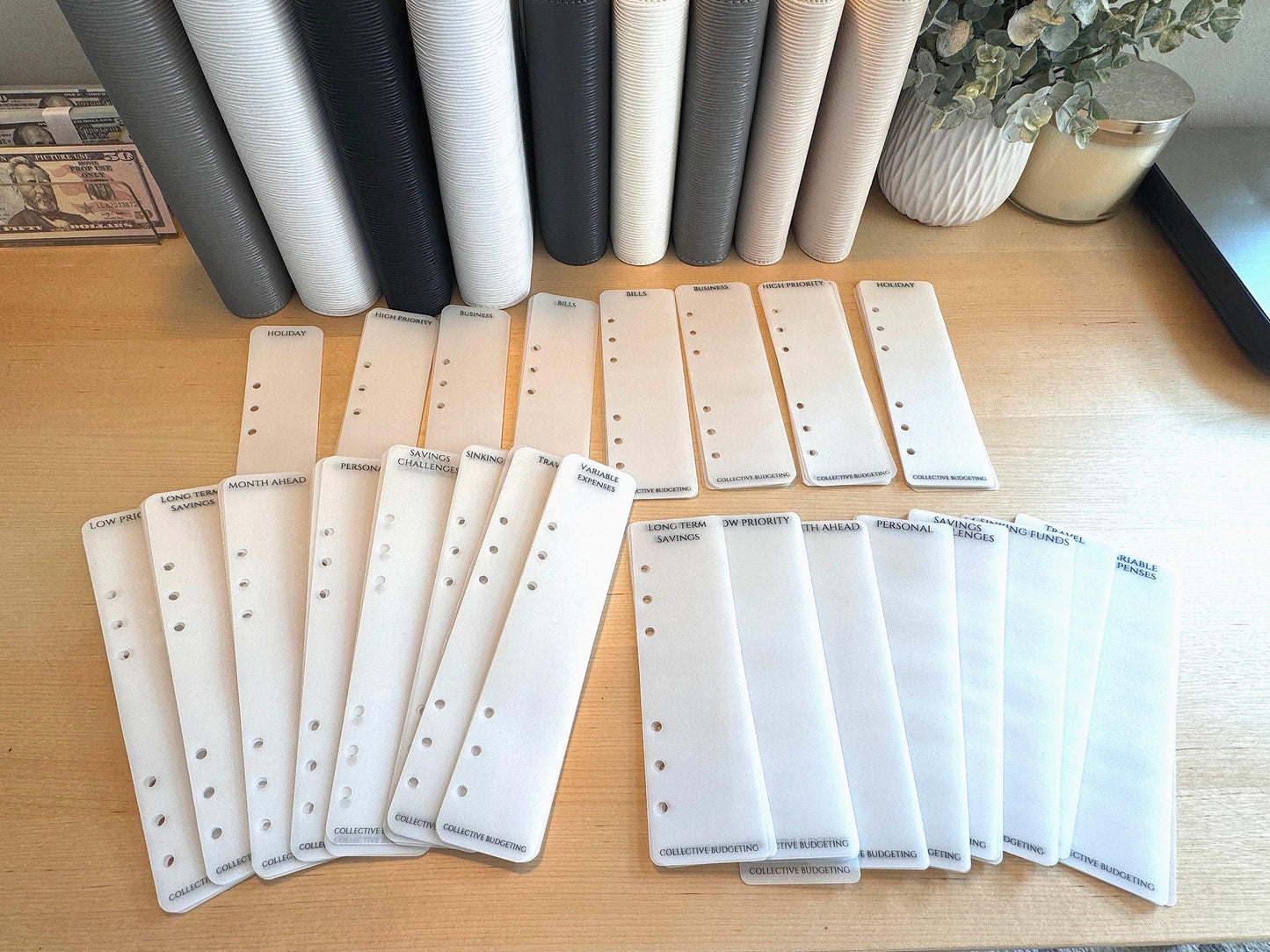 A6 Budget Binder Bookmark: Laminated Vellum Peekaboo Tab, Planner Accessory