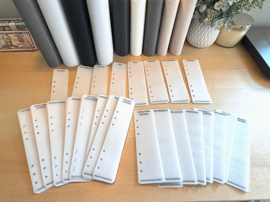 A6 Budget Binder Bookmark: Laminated Vellum Peekaboo Tab, Planner Accessory