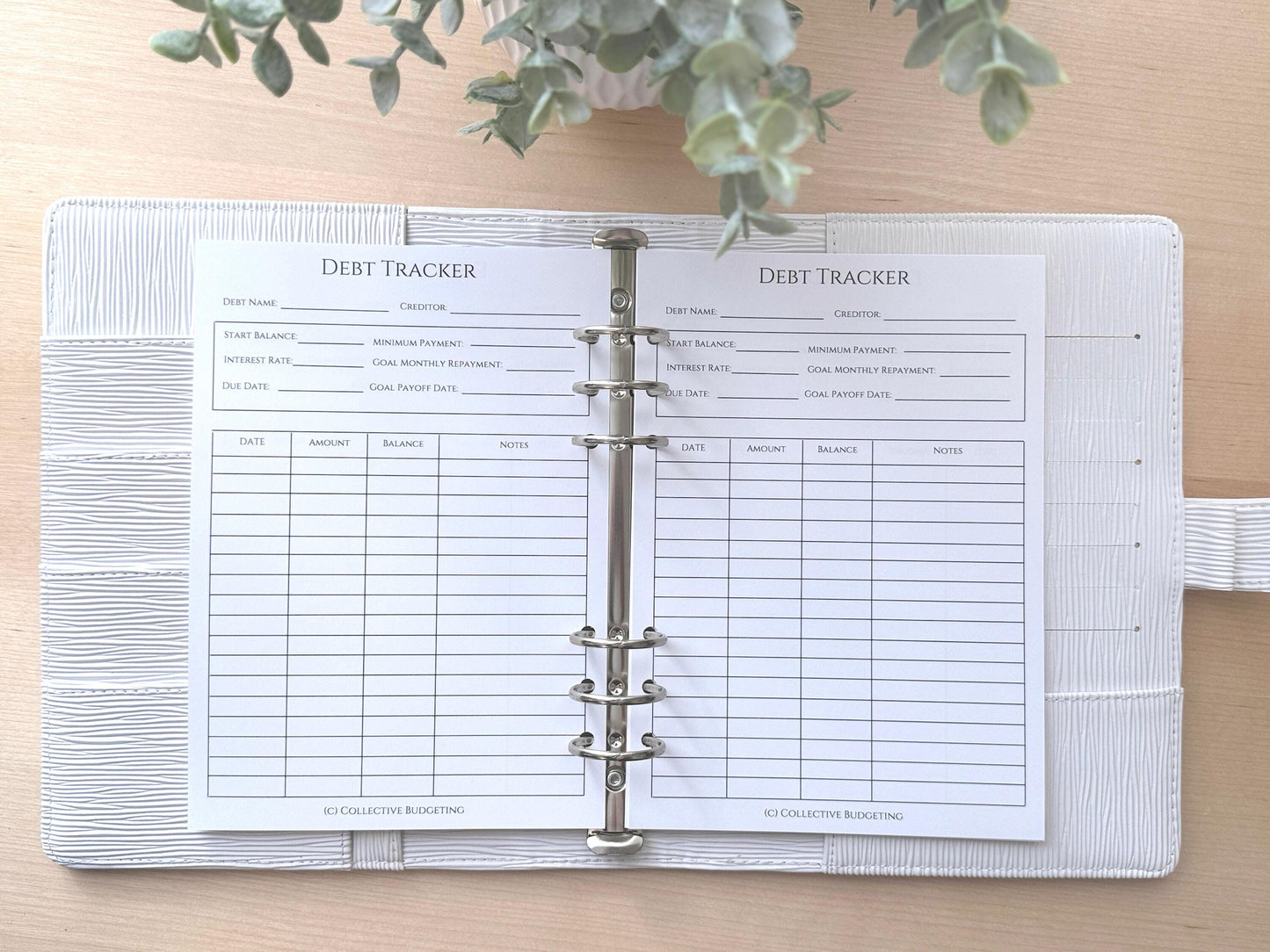 A5 Debt Tracker Budget Binder Insert: Loan Payoff & Cash Stuffing Tool
