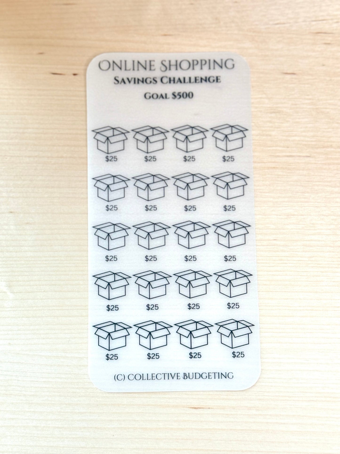 Online Shopping Savings Challenge Tracker: Budget for Orders & Impulse Buys | Laminated Vellum