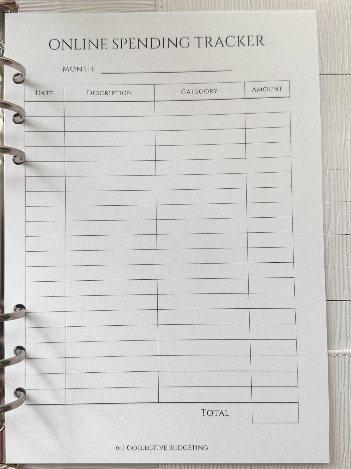 A5 Online Spending Tracker Budget Binder Insert: Cash Stuffing & Budget Planner Tool