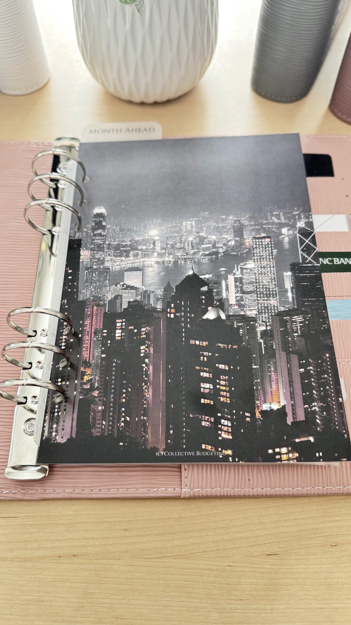 City Lights Budget Binder Dashboard: Decorative Cover Insert | A5 A6 Cash Stuffing