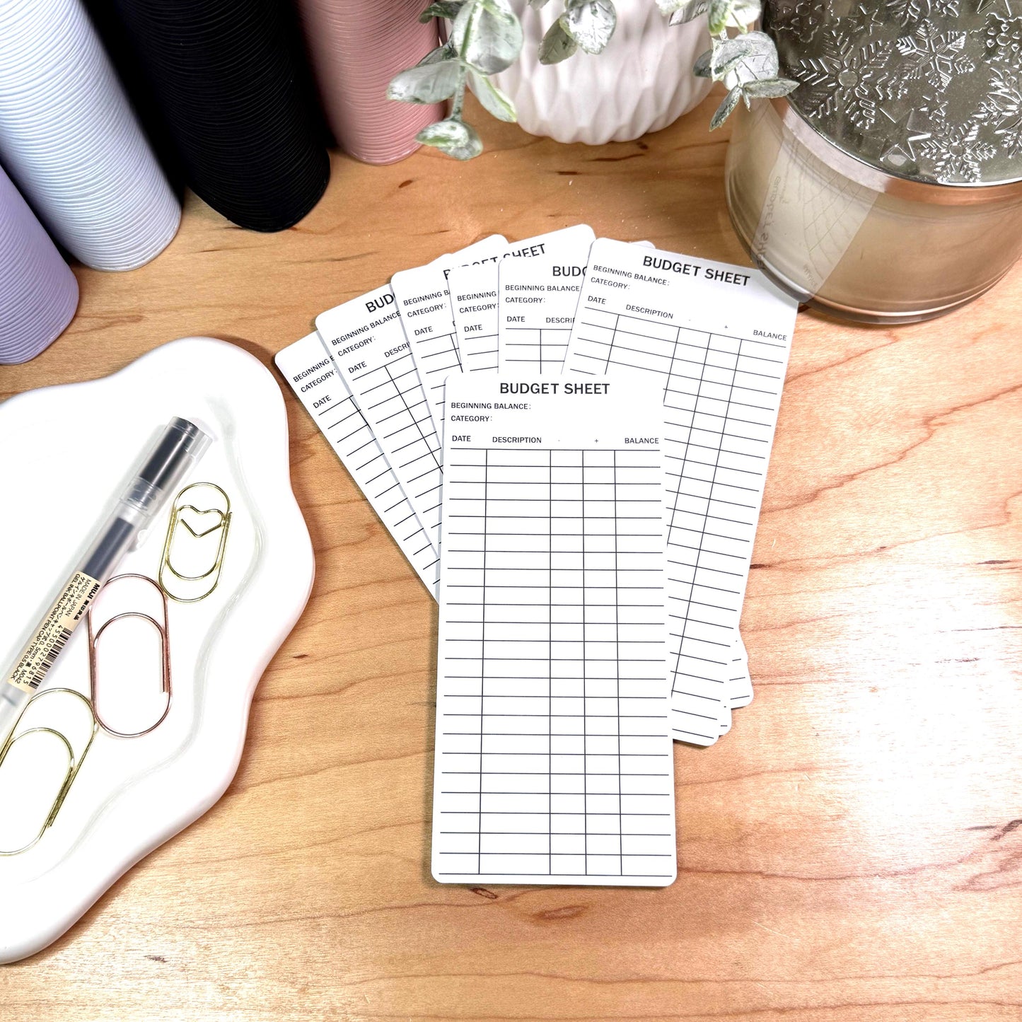 Budget Sheets – Cash Envelope Tracker Inserts | Minimalist Ledger for Cash Stuffing Binders