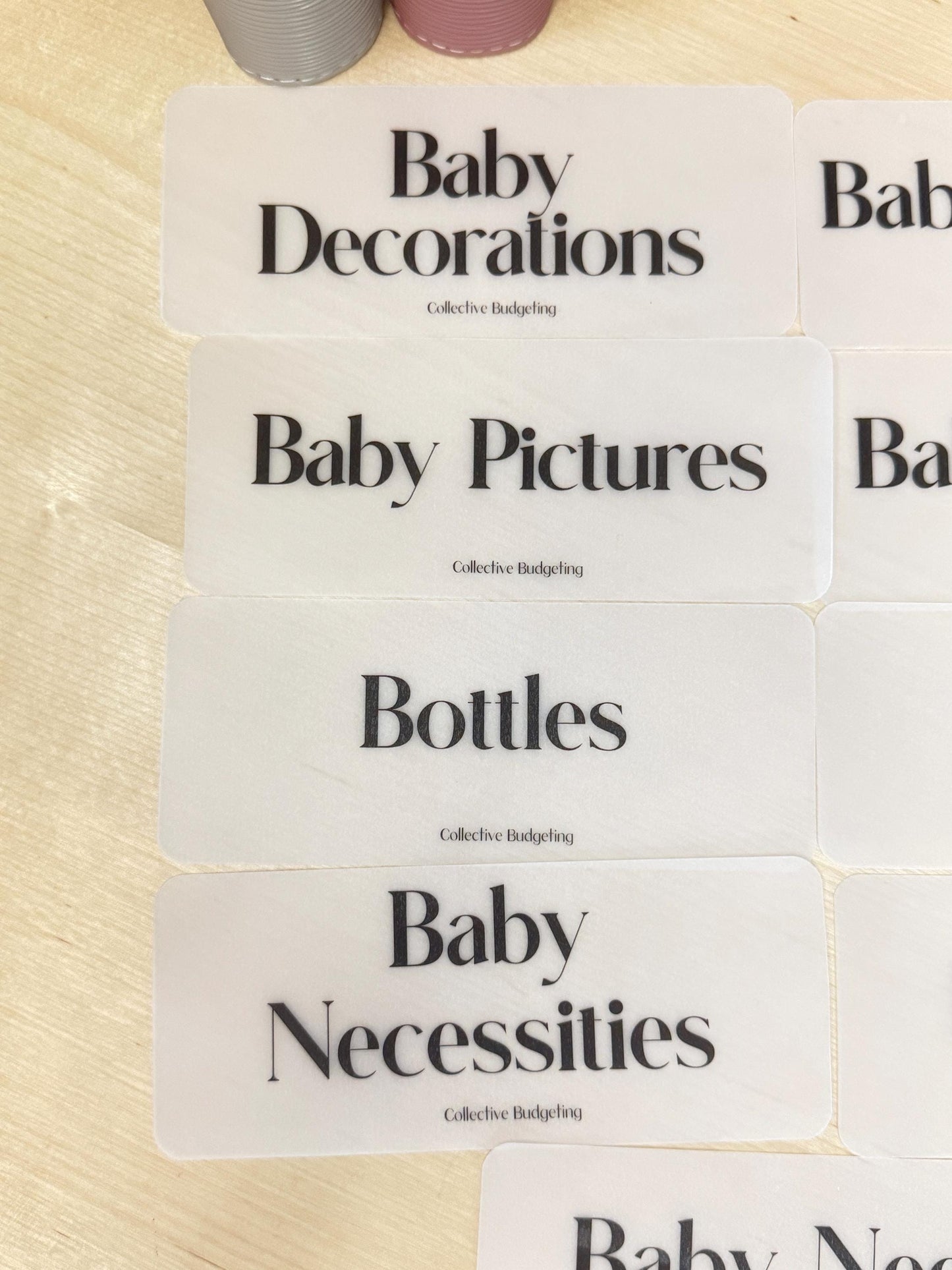 Baby Cash Envelope Inserts: Vellum Budgeting Placeholders