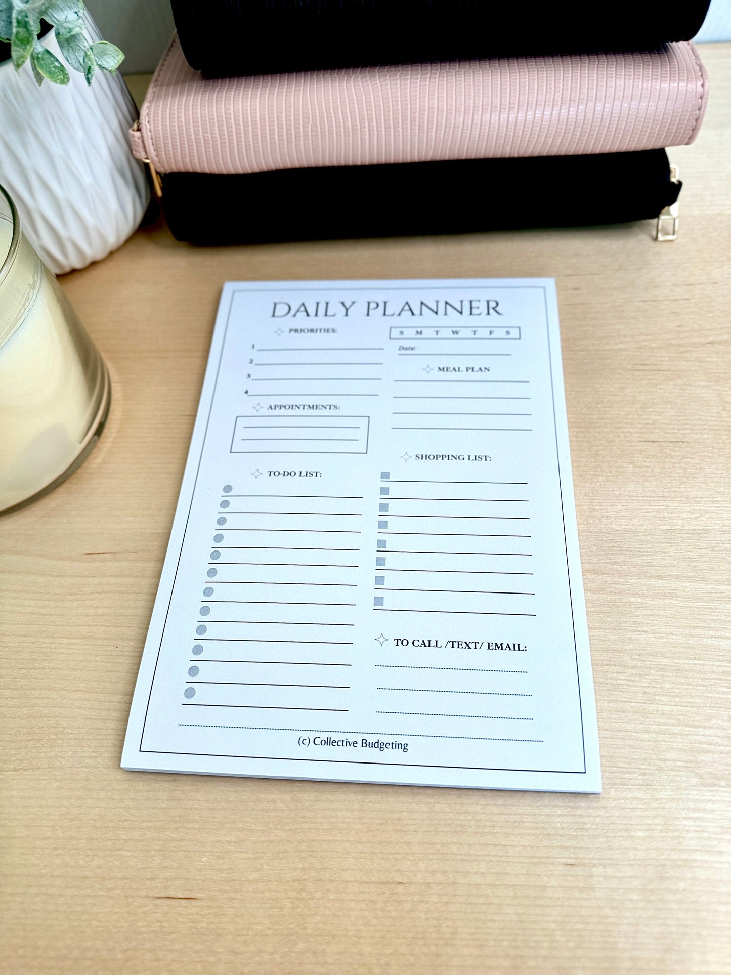 Daily Planner Notepad: Budgeting & Habit Tracker