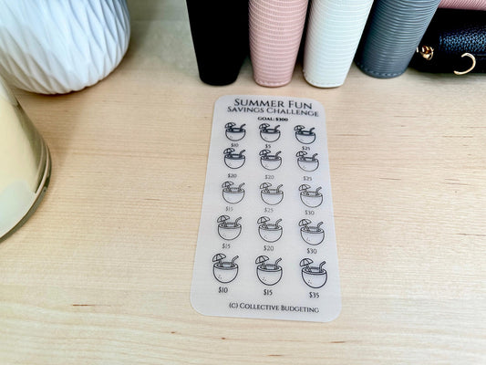 Summer Fun Savings Challenge Tracker: Pool Days, Activities & More | Laminated Vellum