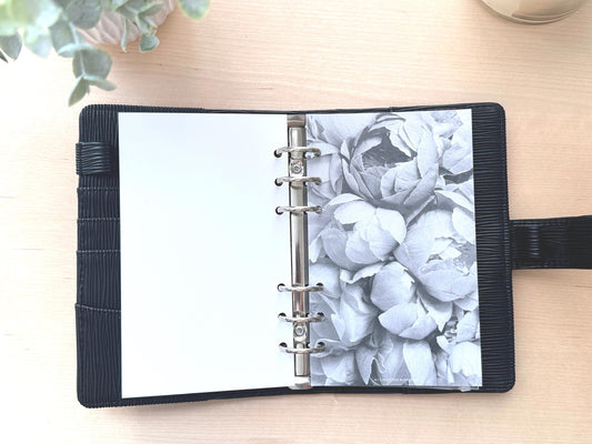 Peonies Floral Budget Binder Dashboard: Decorative Cover & Divider Insert | A5 A6