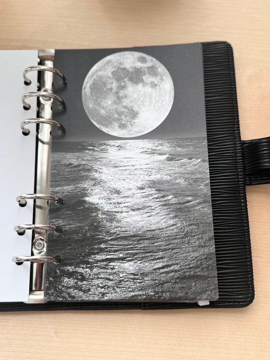 Moonrise Budget Binder Dashboard: Celestial Decorative Cover Insert | A5 A6