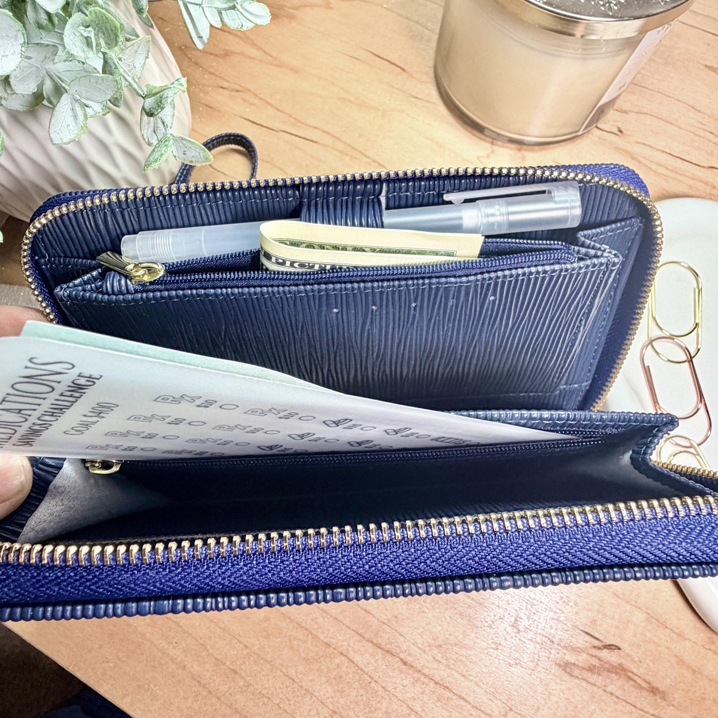 A6 Zippy Zipper Binder Wallet: Triple-Zip Cash Stuffing Wallet with Wrist Strap | 14 Colors