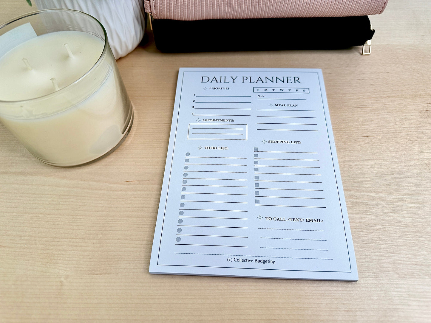 Daily Planner Notepad: Budgeting & Habit Tracker