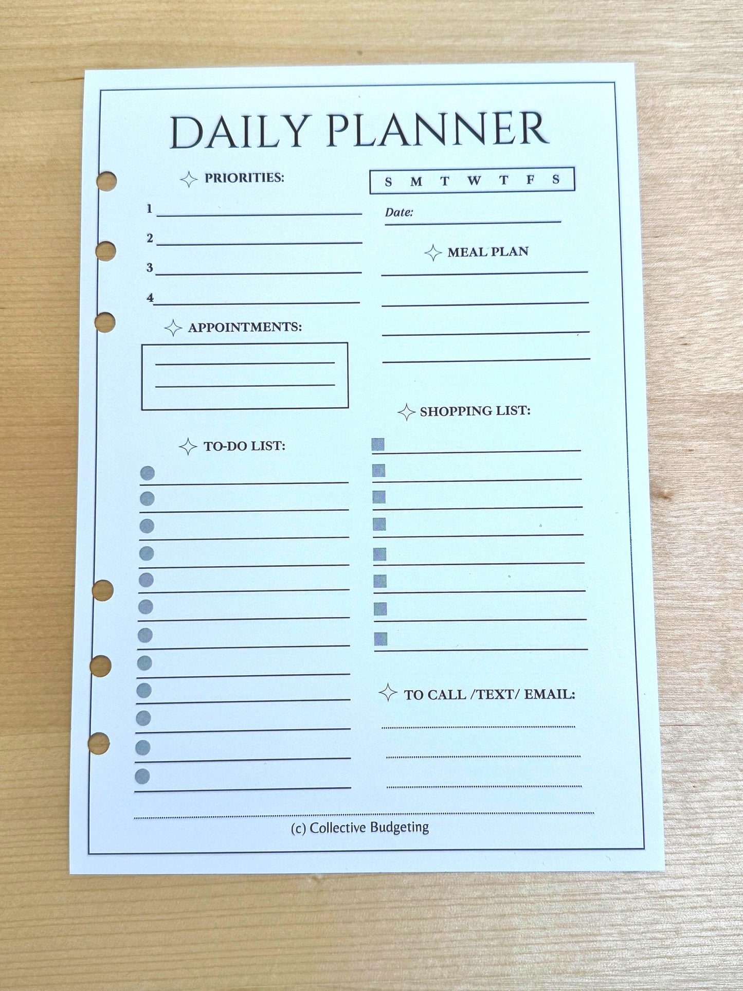 A5 Budget Binder Daily Planner Insert: Cash Stuffing, Money Management