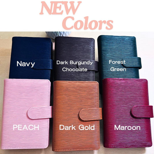 A6 Saffiano Budget Binder: Gold Rings, Buckle Closure & Inner Zipper Pocket | 22 Colors