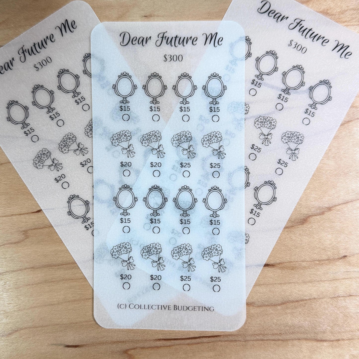 Dear Future Me Savings Challenge | Self-Care Savings Card | Cash Stuffing Tracker | Budget Binder Insert |