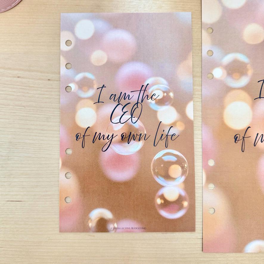 CEO of My Life Budget Binder Dashboard: A5 A6 Cash Stuffing Insert