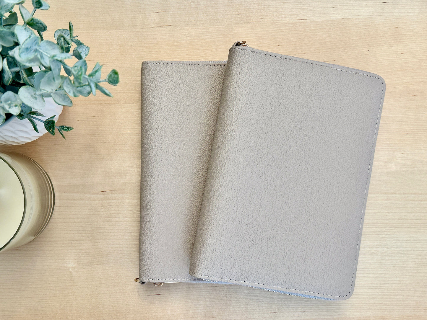 Pebble Litchi A6 Budget Zipper Wallet/Binder: Cash Stuffing Organizer