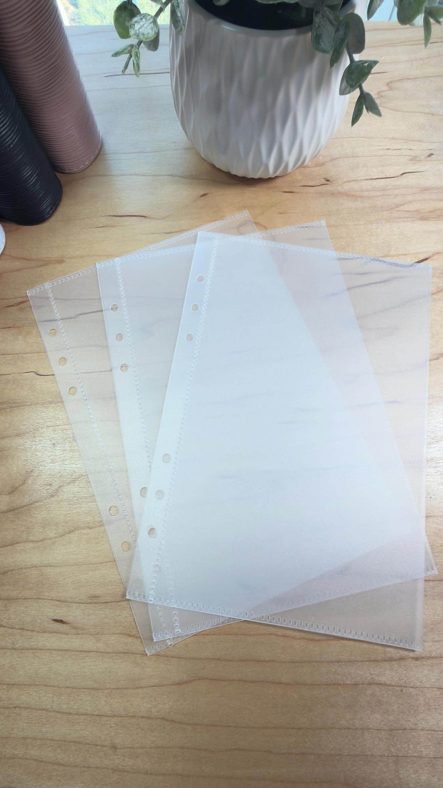 Clear Frosted Cash Envelopes | A6 & A5 Binder Budgeting | 6 Pack Durable PVC | No Zipper |