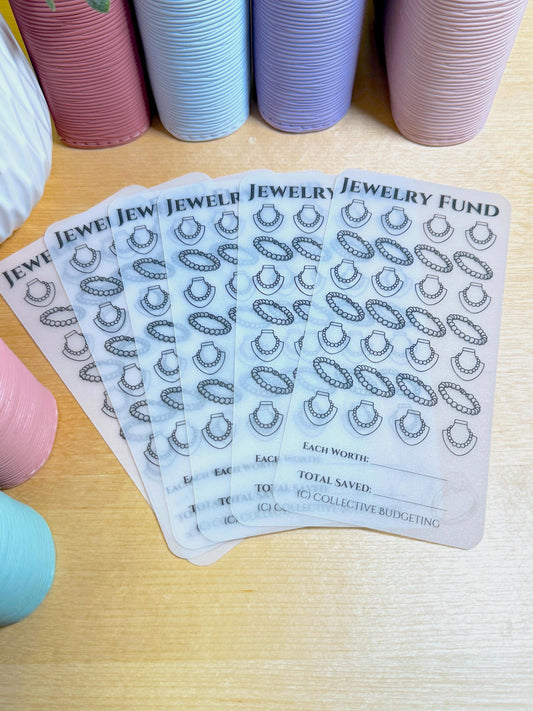 Jewelry Fund Savings Challenge: Laminated Vellum Cash Tracker
