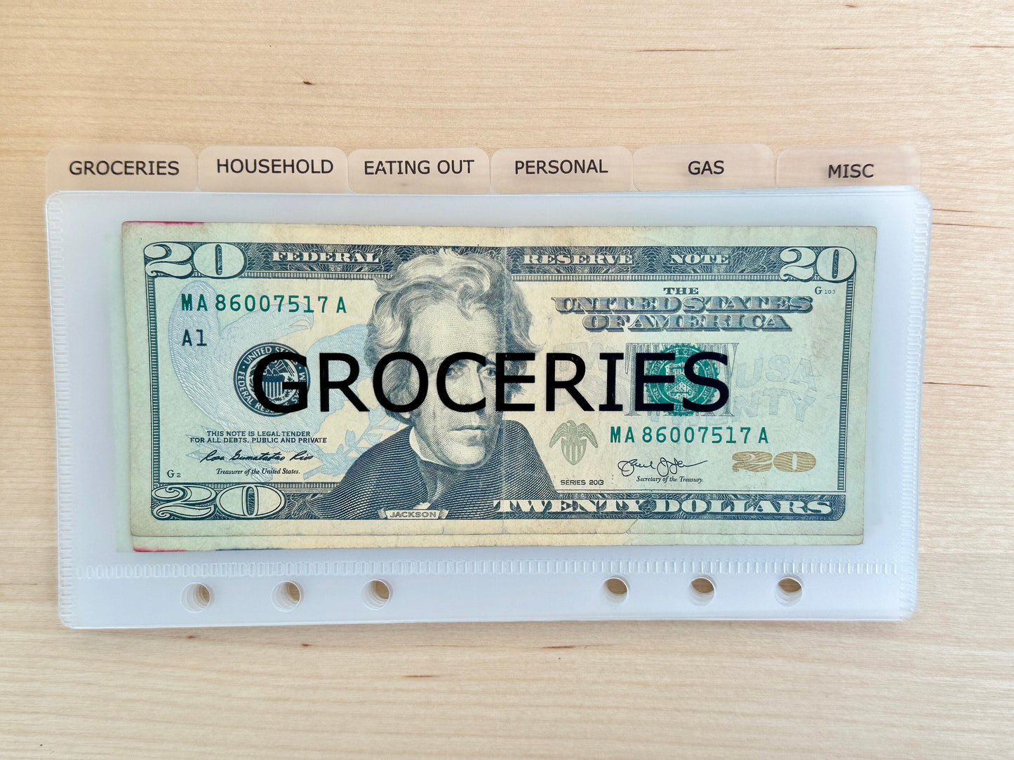 A6/A7 Vellum Cash Envelopes with Tabs: Budget Binder Inserts