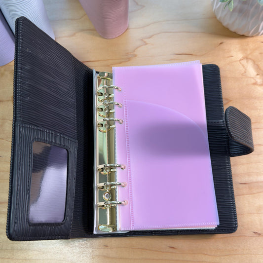 A6 Curved Pocket Envelopes | 2-Pocket Binder Inserts | Set of 6 | Reinforced | 5 Colors |