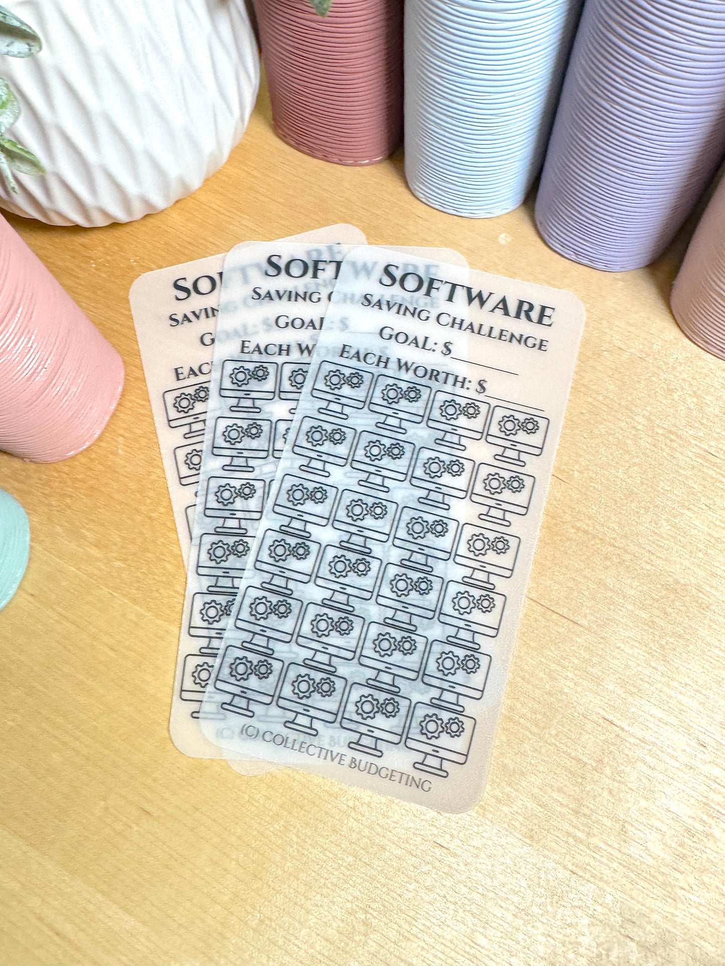 Software Savings Challenge: Laminated Vellum Cash Tracker