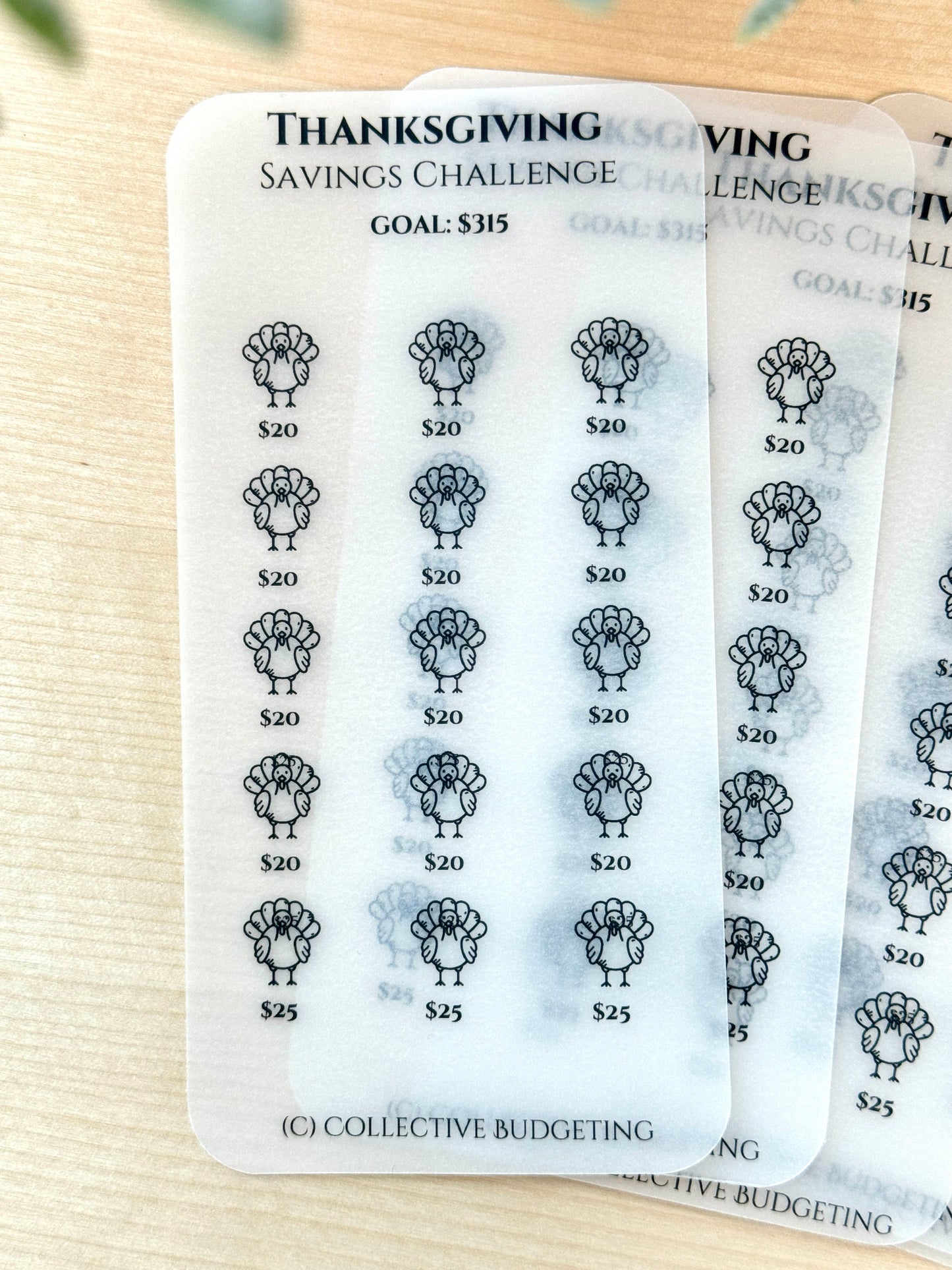 Thanksgiving Savings Challenge Tracker: Meals, Travel & Hosting | Laminated Vellum