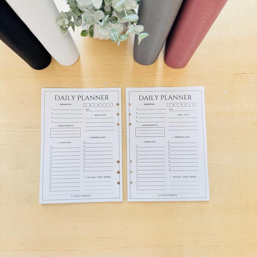 A5 Budget Binder Daily Planner Insert: Cash Stuffing, Money Management