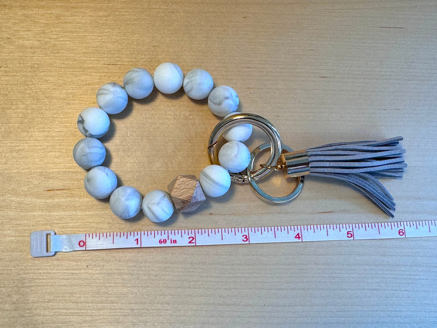 Boho Silicone Bead Wristlet Keychain: Budgeting Accessory