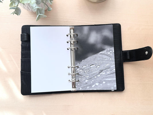 Raindrops on Leaf Budget Binder Dashboard: A5 A6 Cash Stuffing Insert