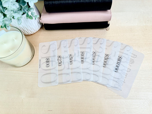 Cash Envelope Placeholders: Laminated Vellum Budget Organizer Inserts