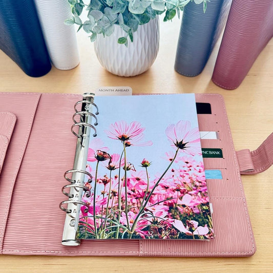 Pink Daisies Budget Binder Dashboard: Floral Decorative Cover Insert | A5 A6
