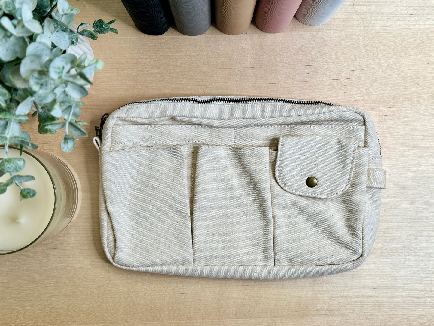 Canvas Zipper Budget Bag: Cash Stuffing Wallet Organizer