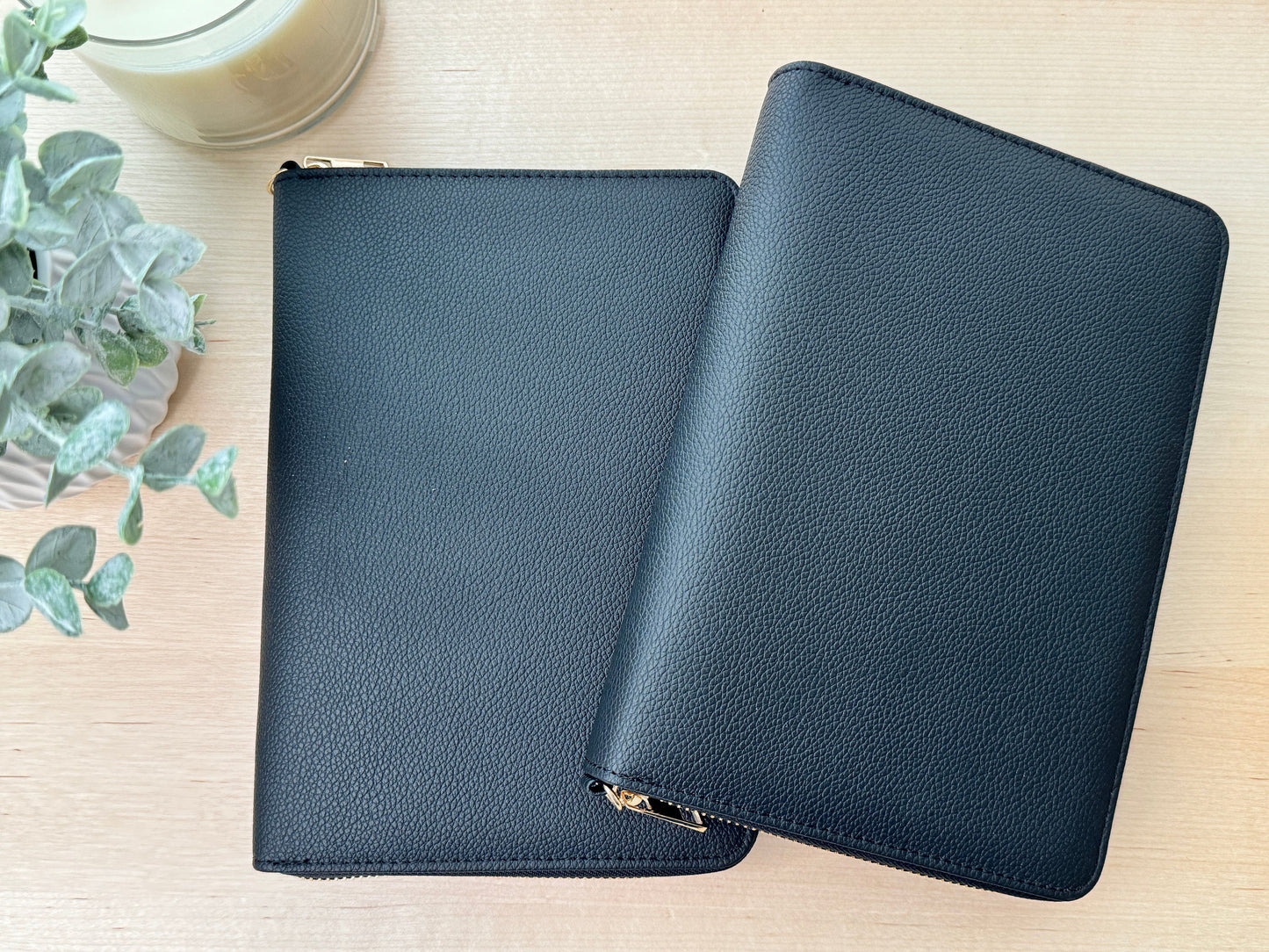 Pebble Litchi A6 Budget Zipper Wallet/Binder: Cash Stuffing Organizer