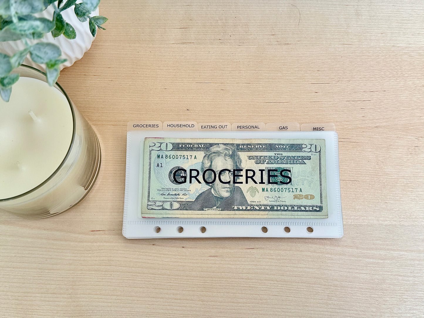 A6/A7 Vellum Cash Envelopes with Tabs: Budget Binder Inserts